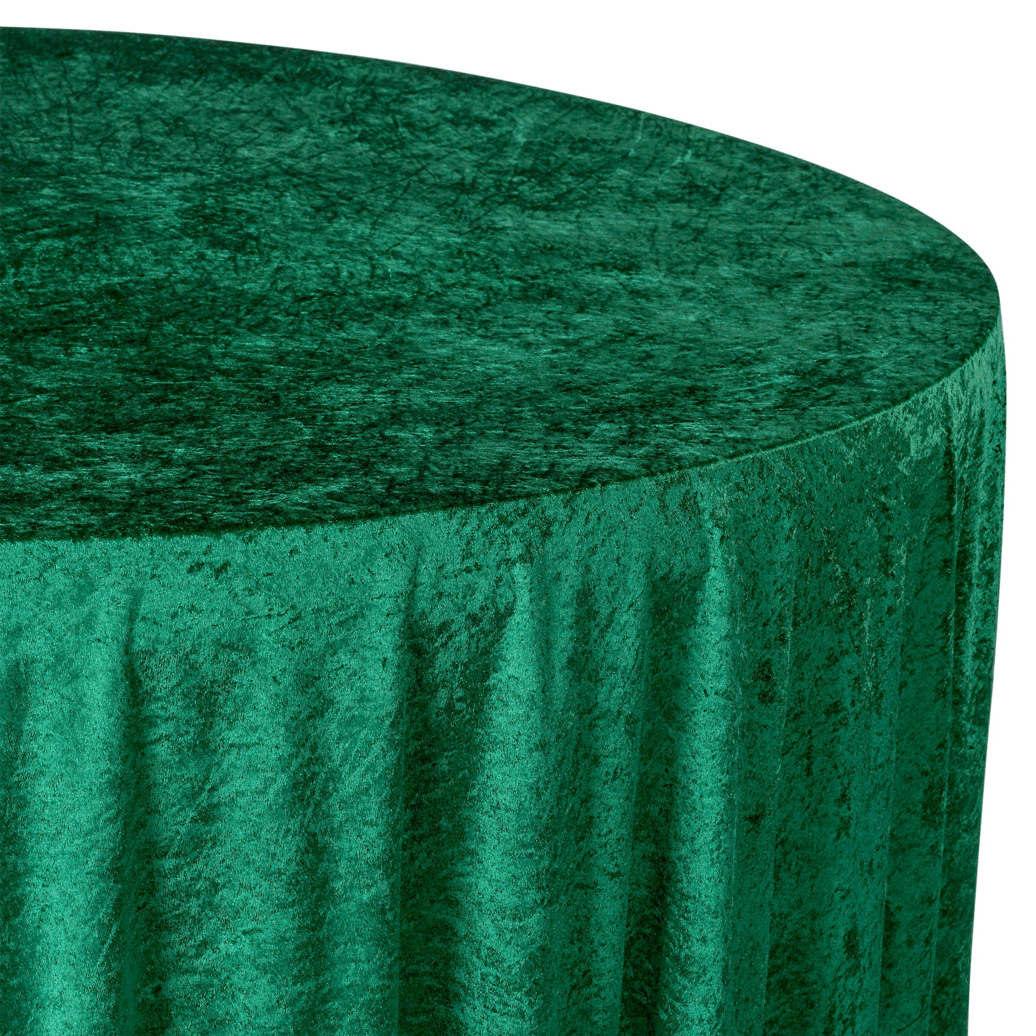 Velvet 120" Round Tablecloth - Emerald Green - Image 4