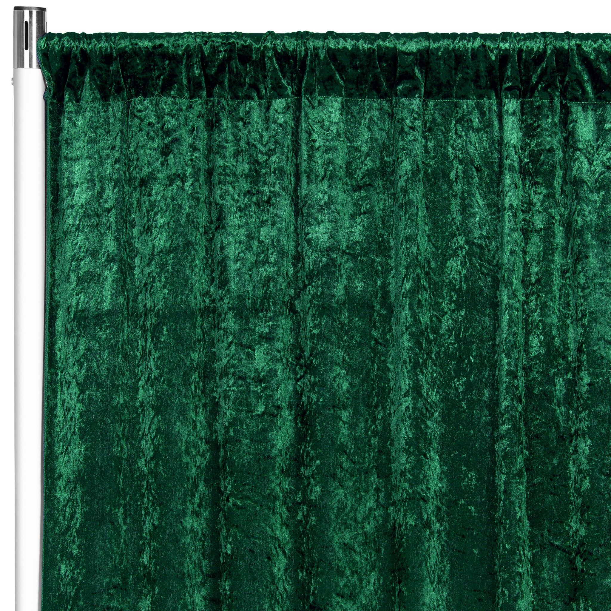 Velvet 12ft H x 118" W Drape/Backdrop Curtain Panel - Emerald Green