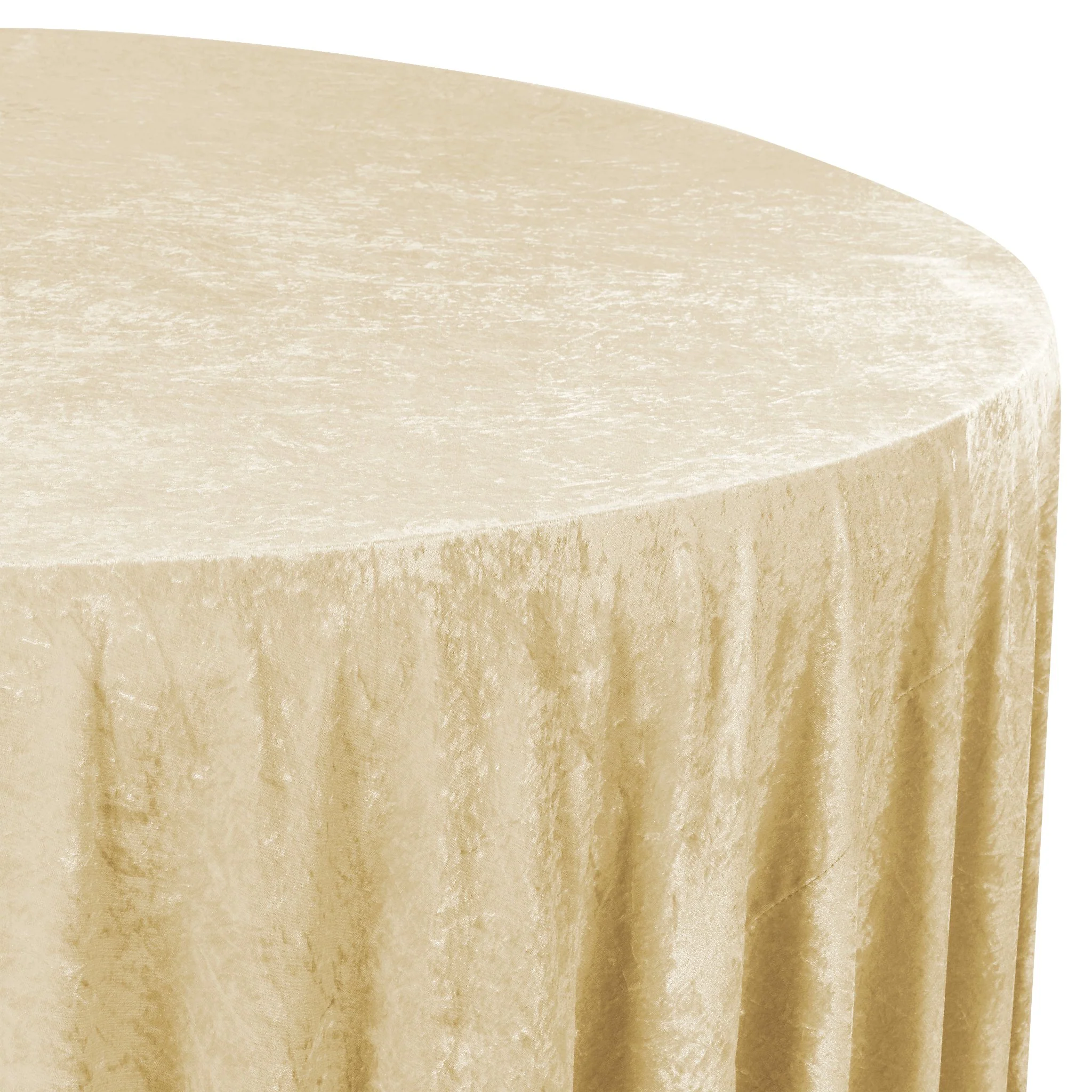 Velvet 132" Round Tablecloth - Champagne - Image 5
