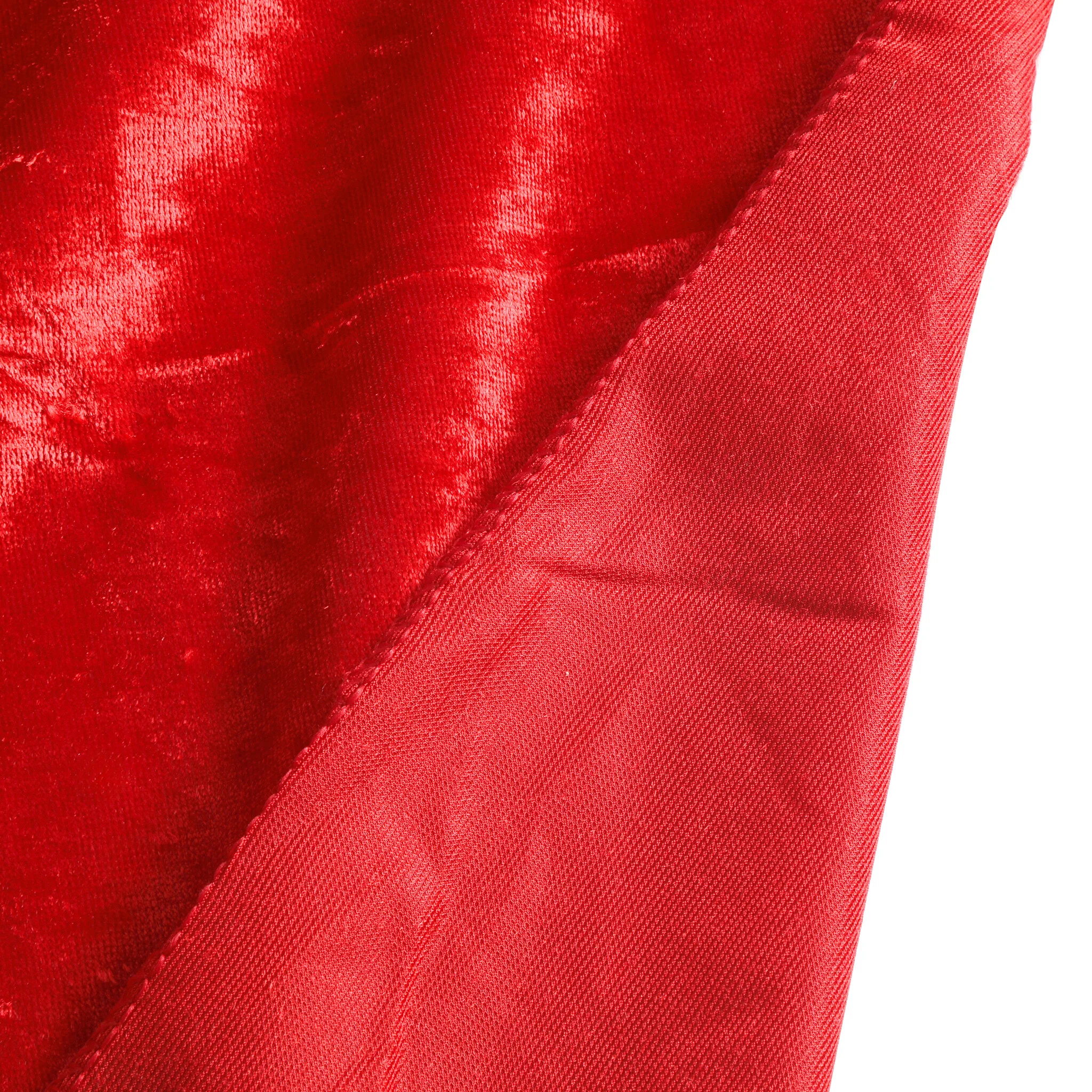 Velvet 132" Round Tablecloth - Red - Image 5