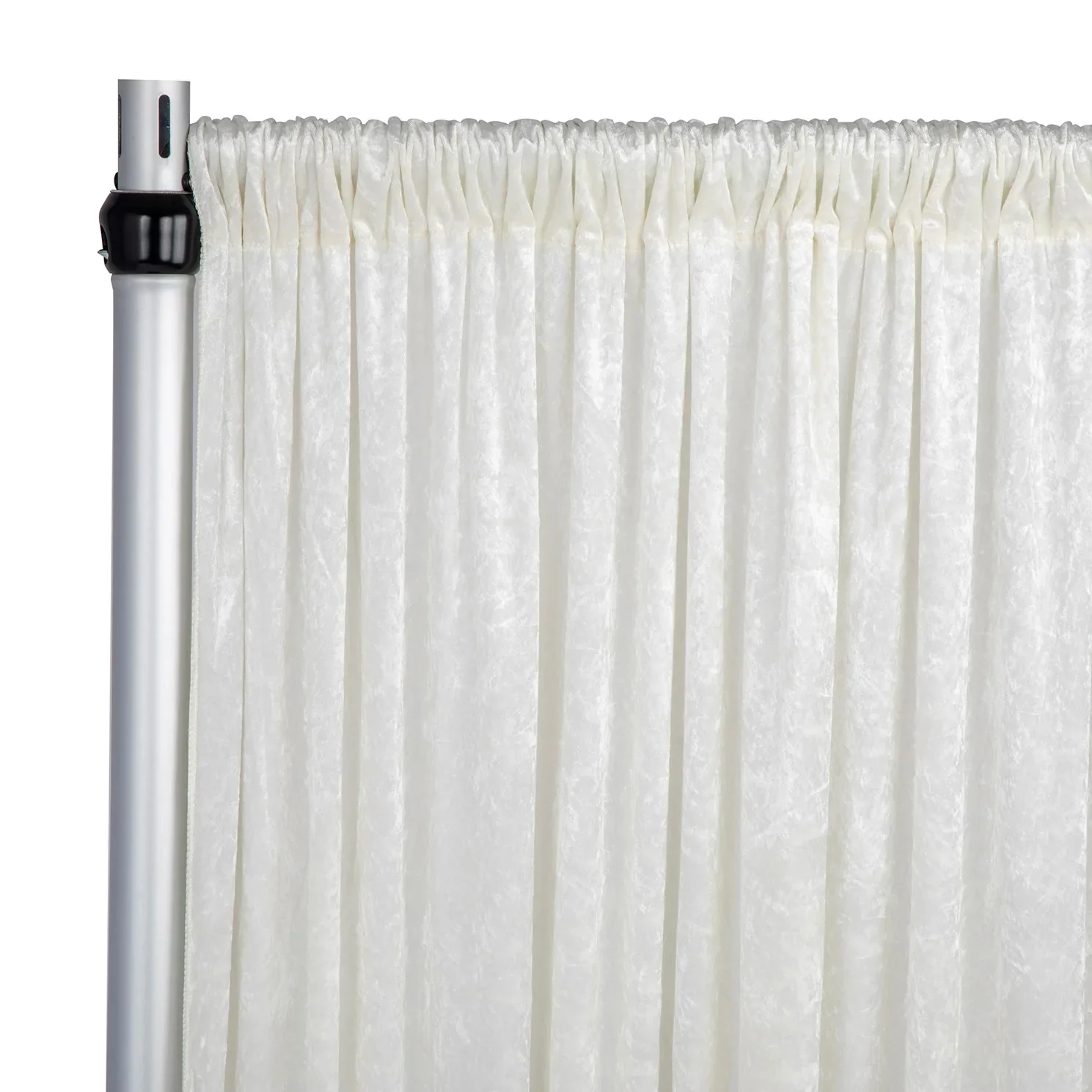 Velvet 14ft H x 52" W Drape/Backdrop Curtain Panel - Ivory