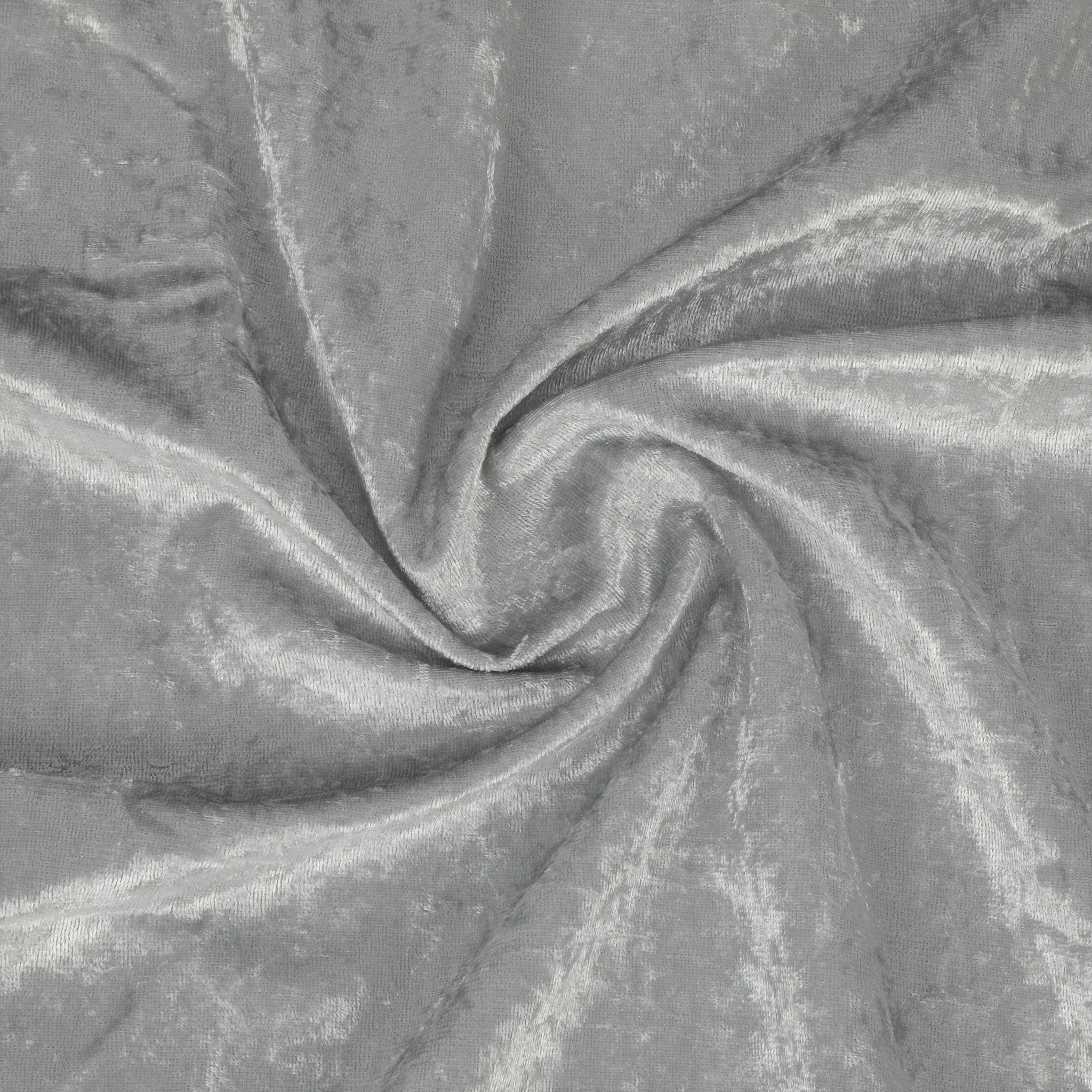 Velvet 18ft H x 52" W Drape/Backdrop Curtain Panel - Silver - Image 2