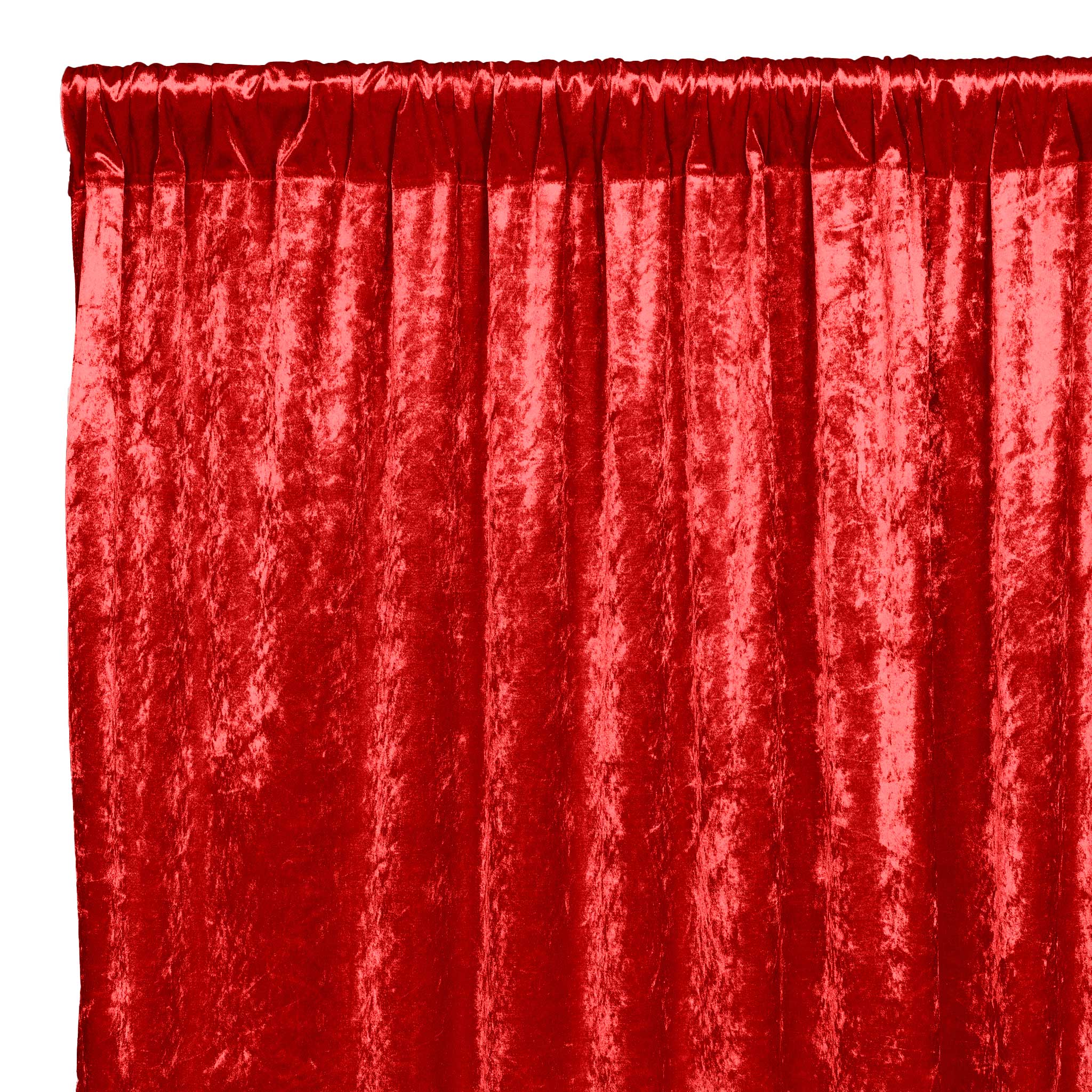 Velvet 20ft H x 52" W Drape/Backdrop Curtain Panel - Red