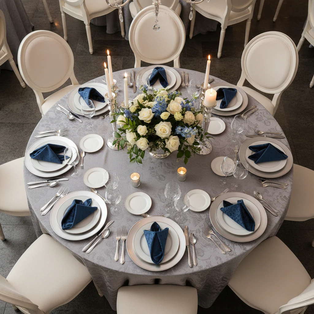 Velvet 20"x20" Linen Napkin - Navy Blue - Image 2