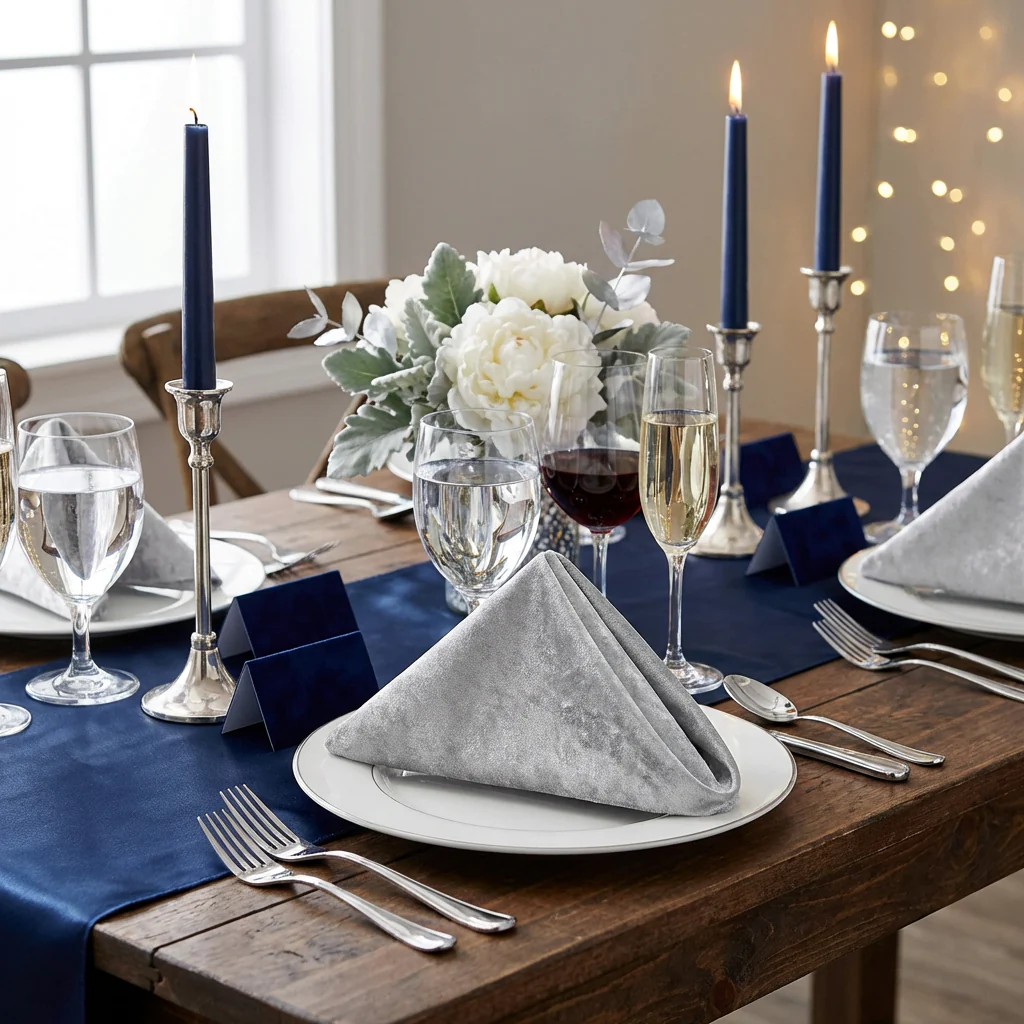 Velvet 20"x20" Linen Napkin - Silver - Image 4