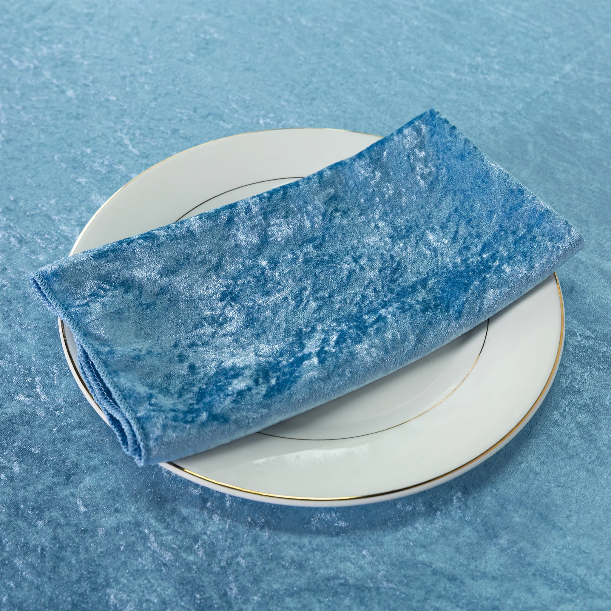 Velvet 20"x20" Linen Napkin - Steele Blue - Image 4
