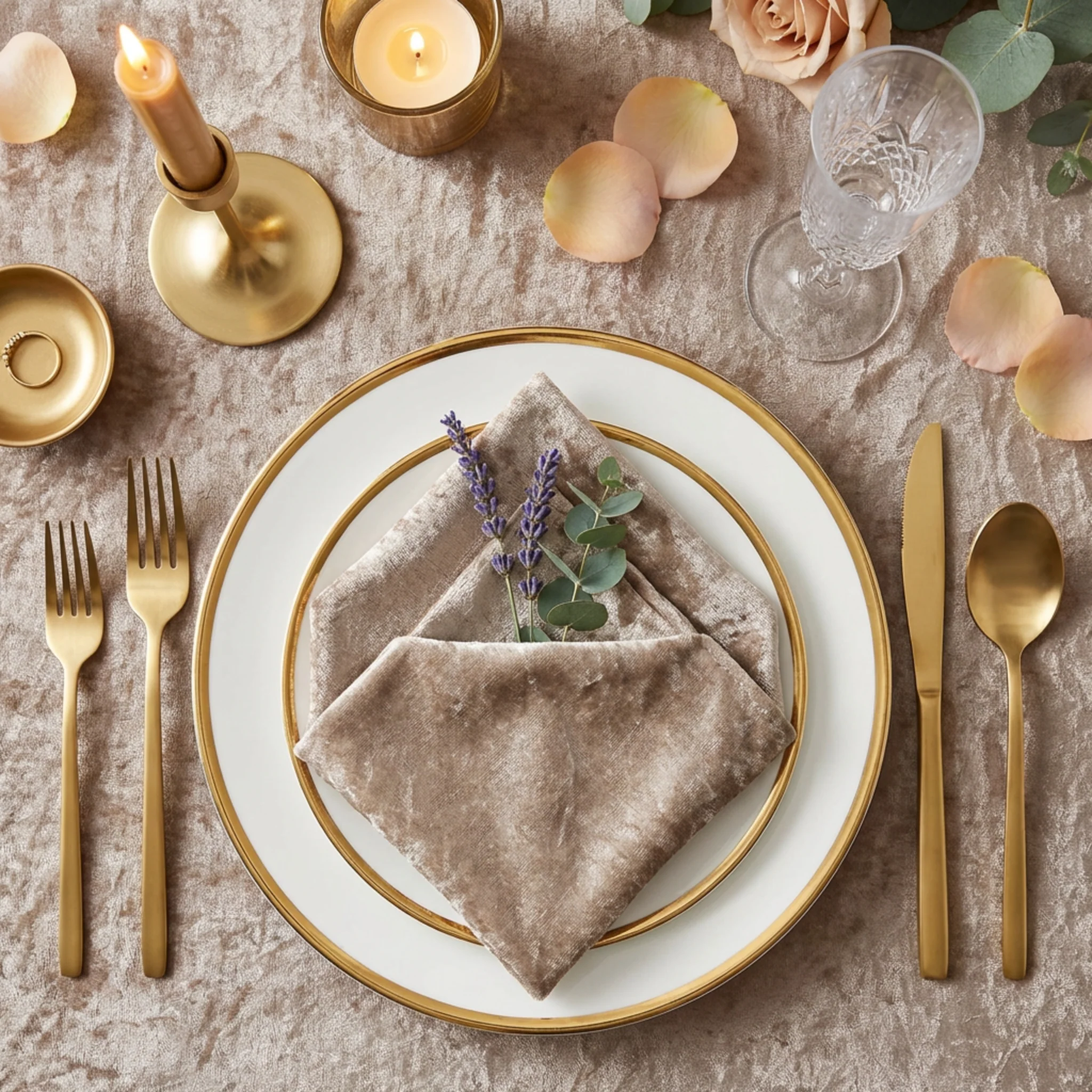 Velvet 20"x20" Linen Napkin - Taupe - Image 2