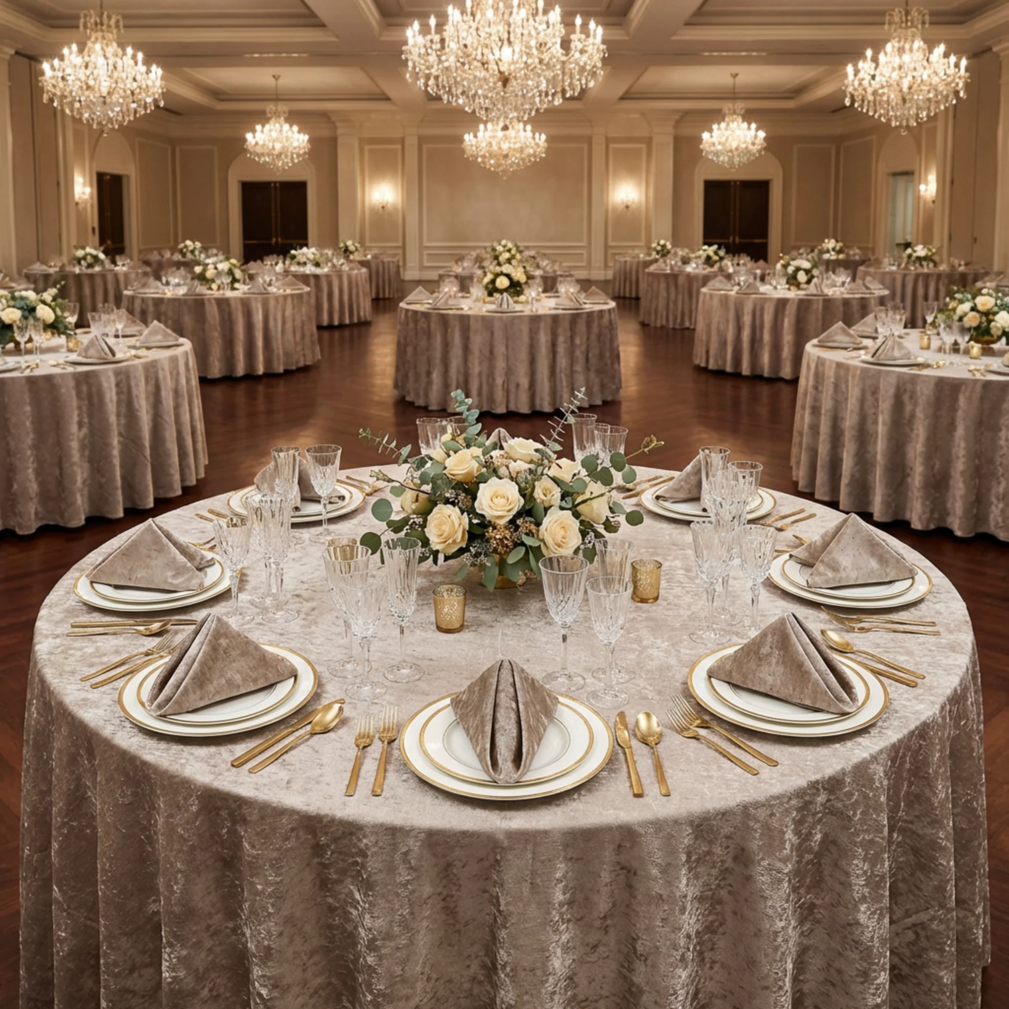 Velvet 20"x20" Linen Napkin - Taupe - Image 6