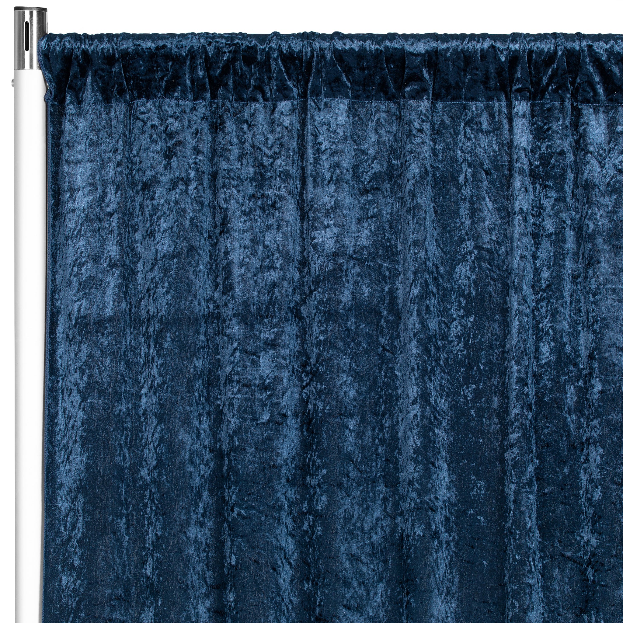 Velvet 8ft H x 52" W Drape/Backdrop Curtain Panel - Navy Blue - Image 3
