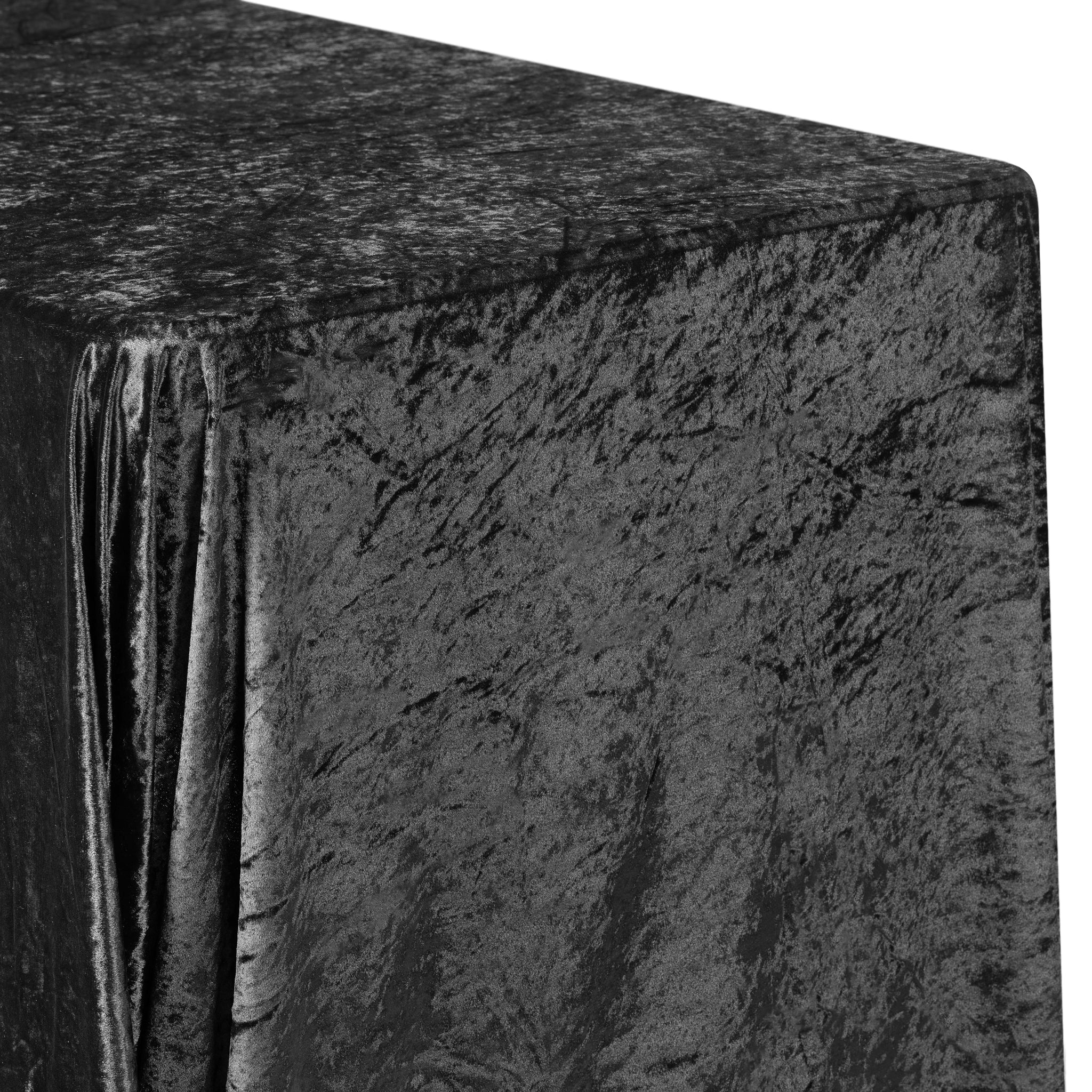 Velvet 90"x132" Rectangular Tablecloth - Black - Image 5
