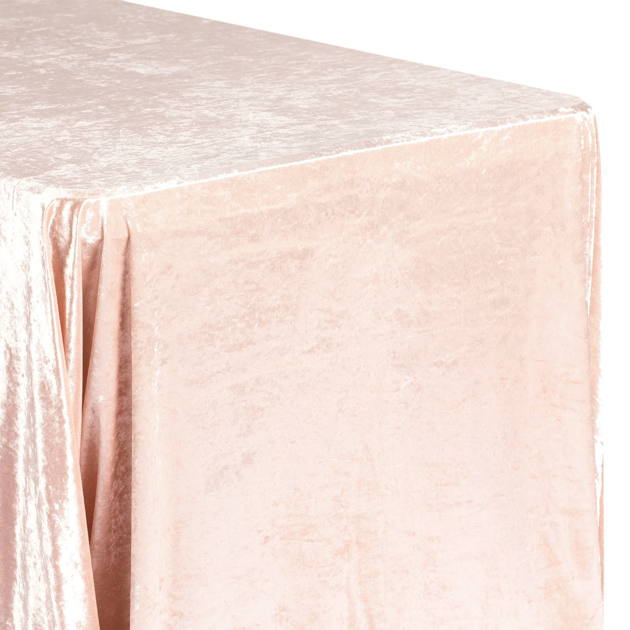 Velvet 90"x132" Rectangular Tablecloth - Blush/Rose Gold - Image 6