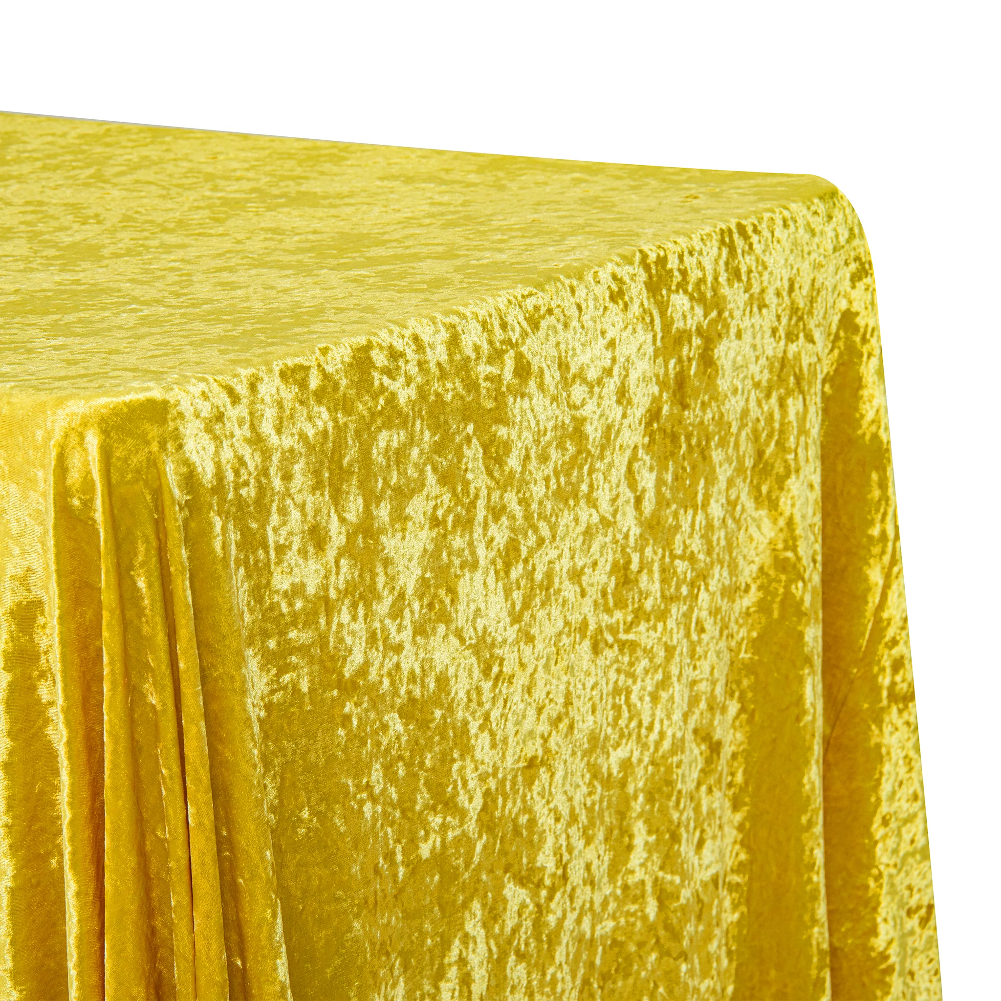 Velvet 90"x132" Rectangular Tablecloth - Canary Yellow - Image 3