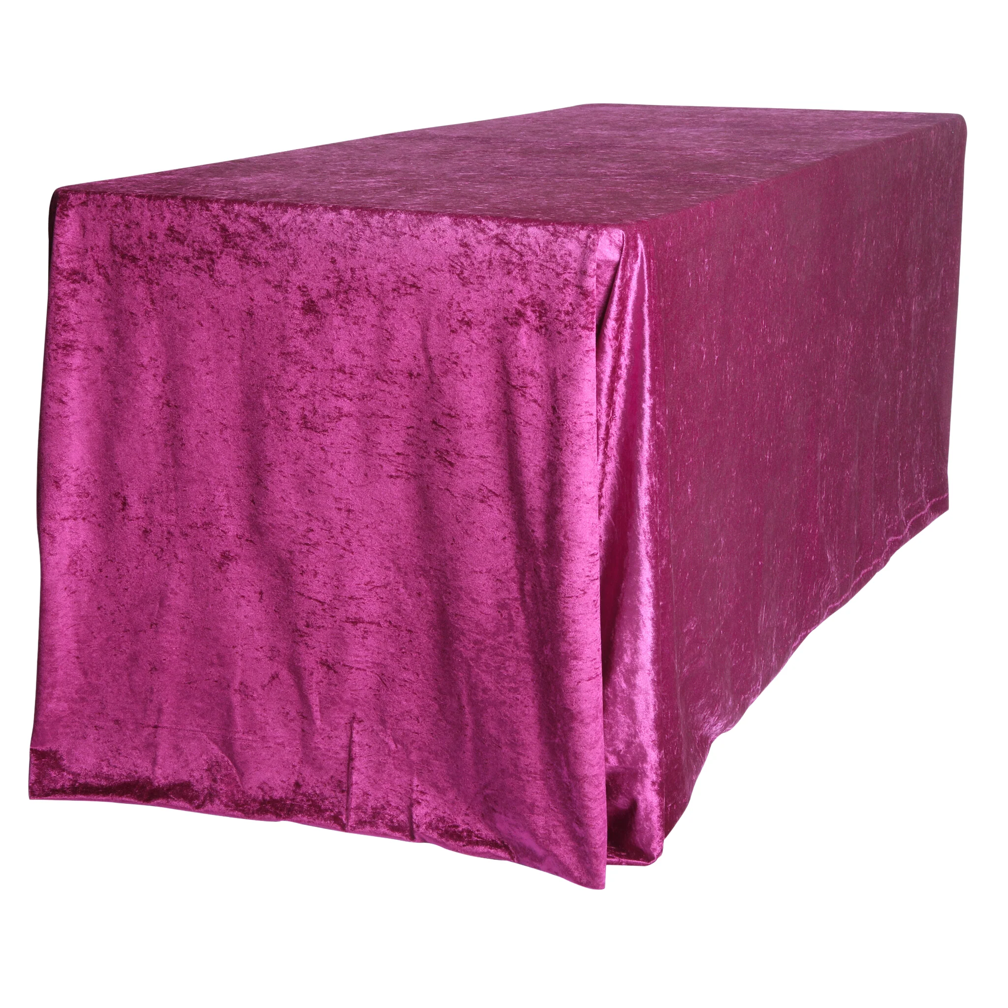 Velvet 90"x132" Rectangular Tablecloth - Magenta - Image 4