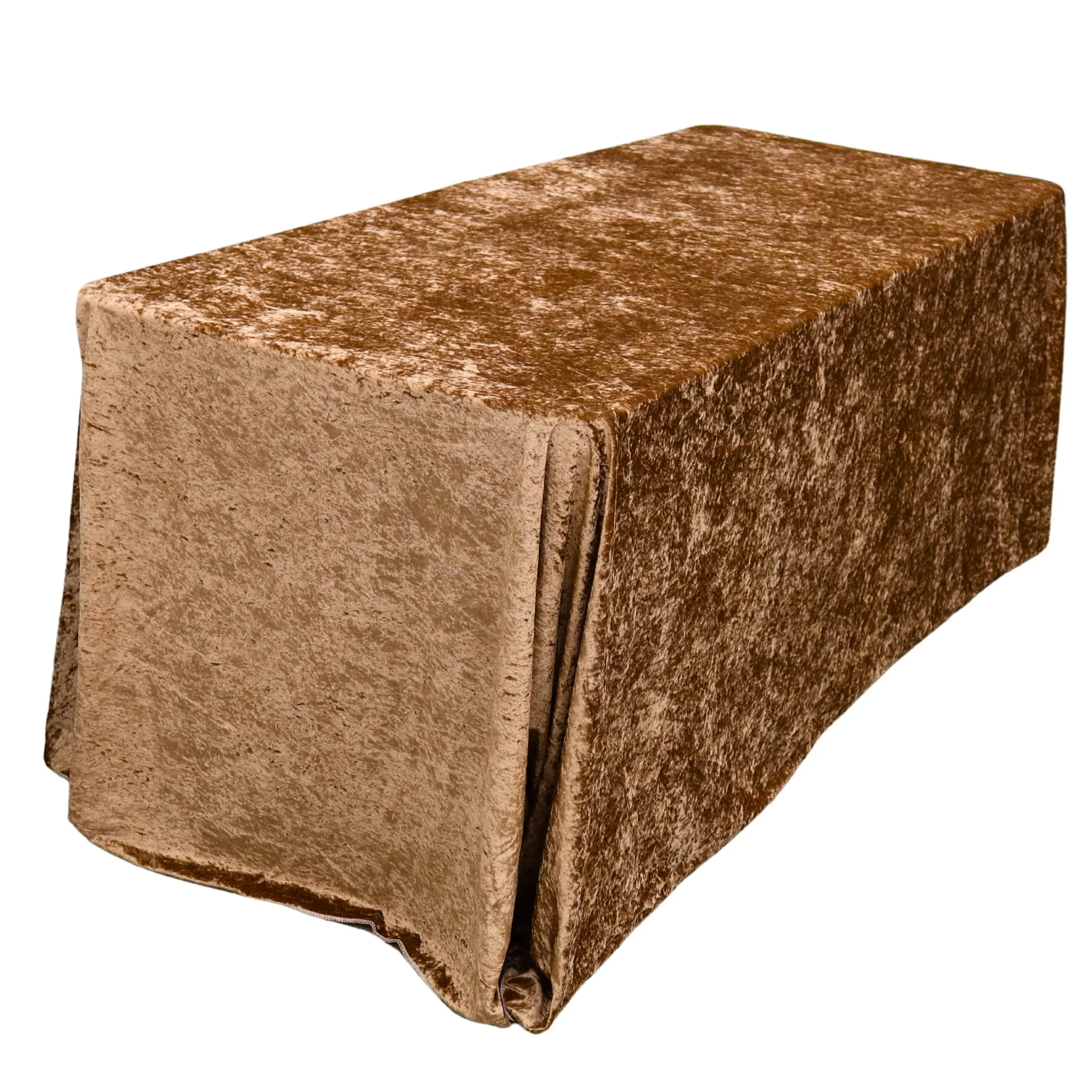 Velvet 90"x132" Rectangular Tablecloth - Mocha Brown - Image 5
