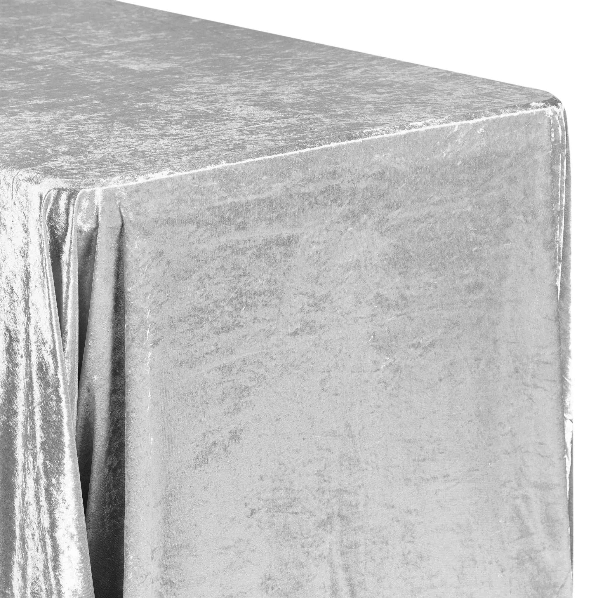 Velvet 90"x132" Rectangular Tablecloth - Silver - Image 7
