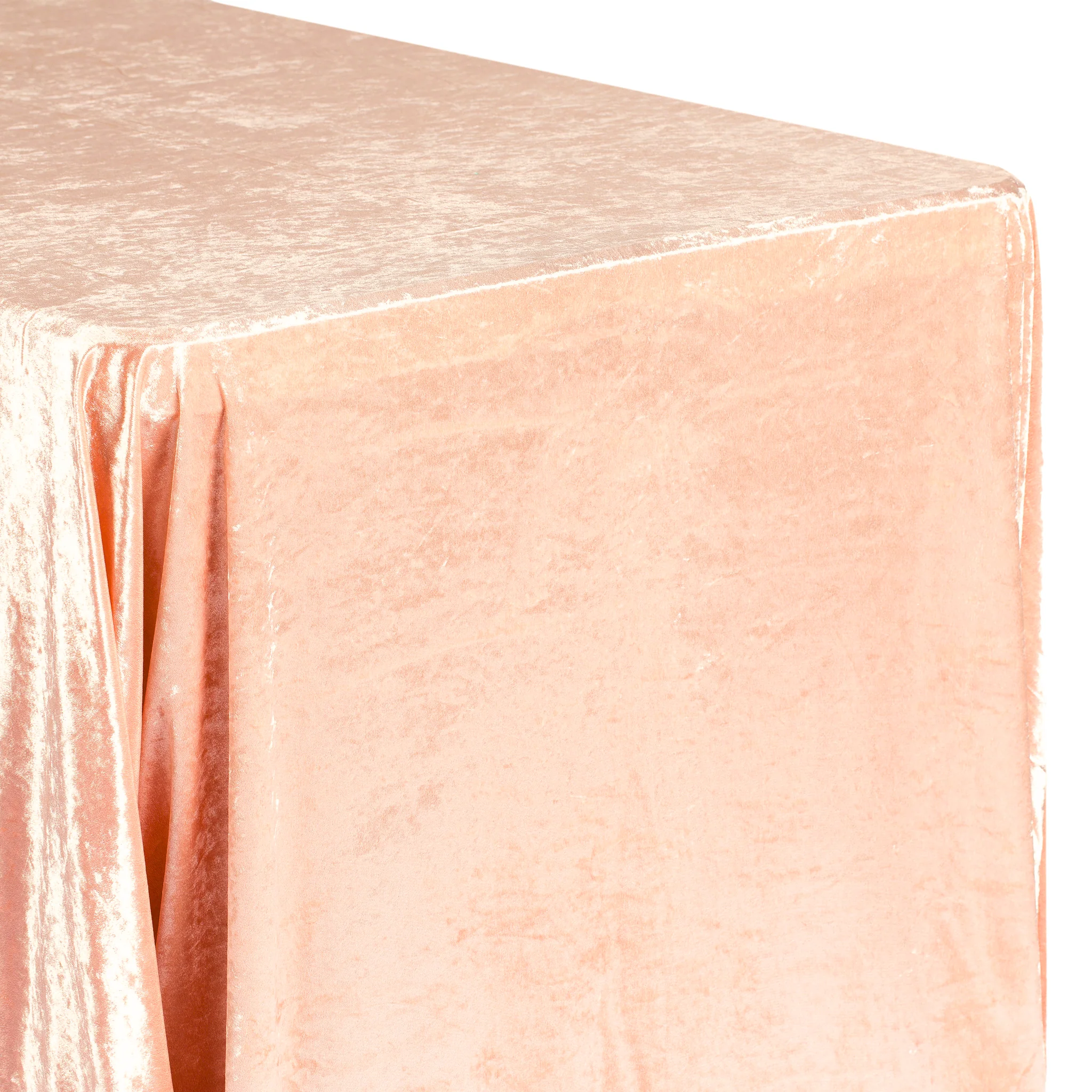 Velvet 90"x132" Rectangular Tablecloth - Peach - Image 3