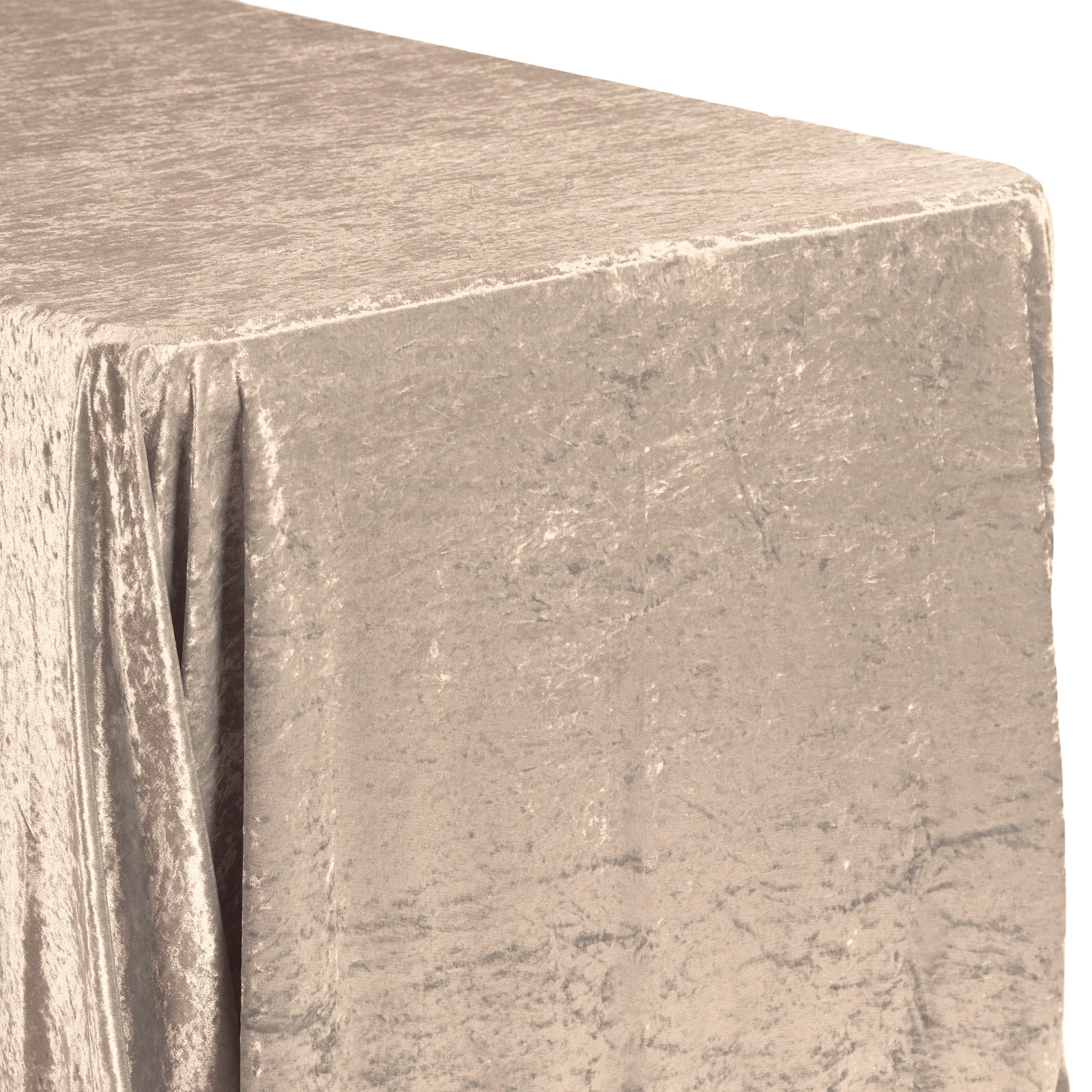 Velvet 90"x156" Rectangular Tablecloth - Beige - Image 3