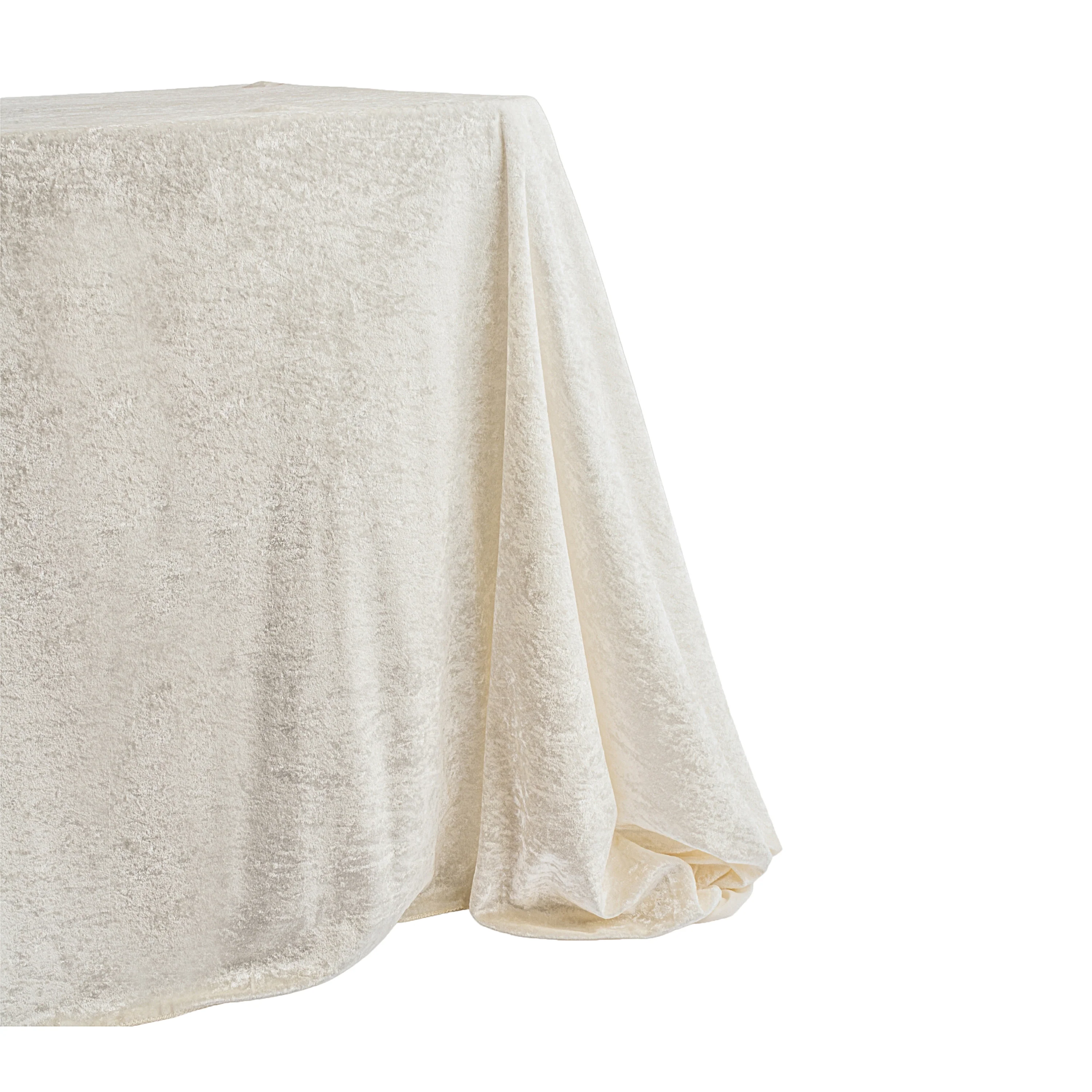 Velvet 90"x156" Rectangular Tablecloth - Ivory - Image 4