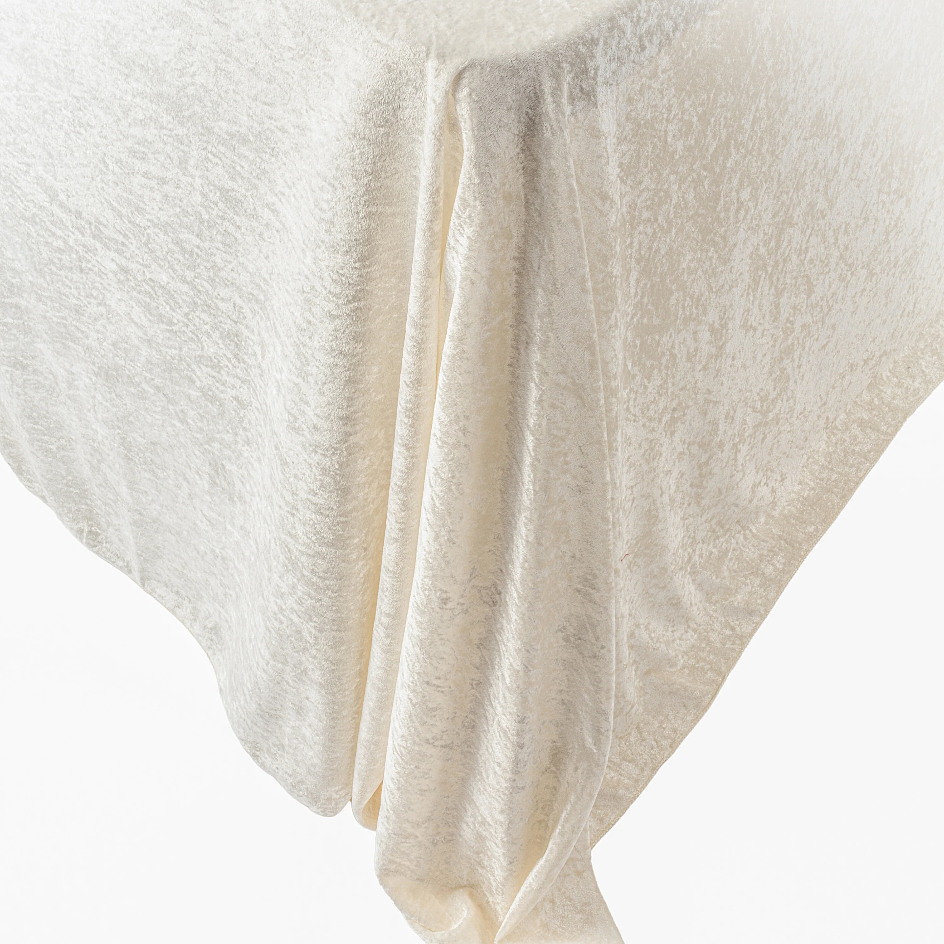 Velvet 90"x156" Rectangular Tablecloth - Ivory - Image 5