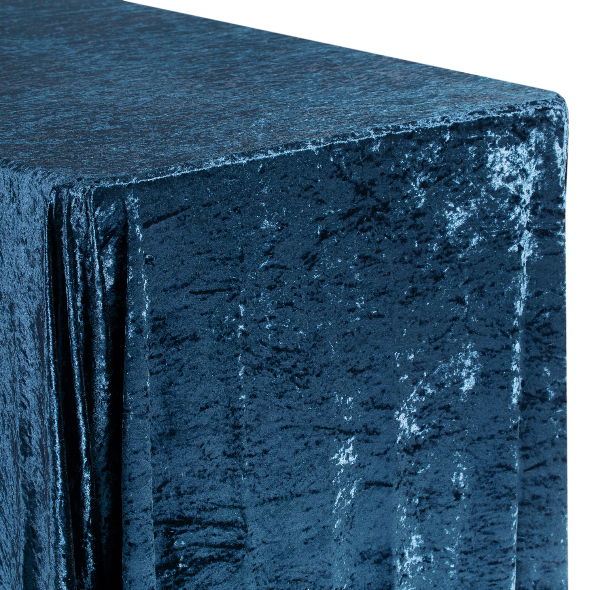 Velvet 90"x156" Rectangular Tablecloth - Navy Blue - Image 6