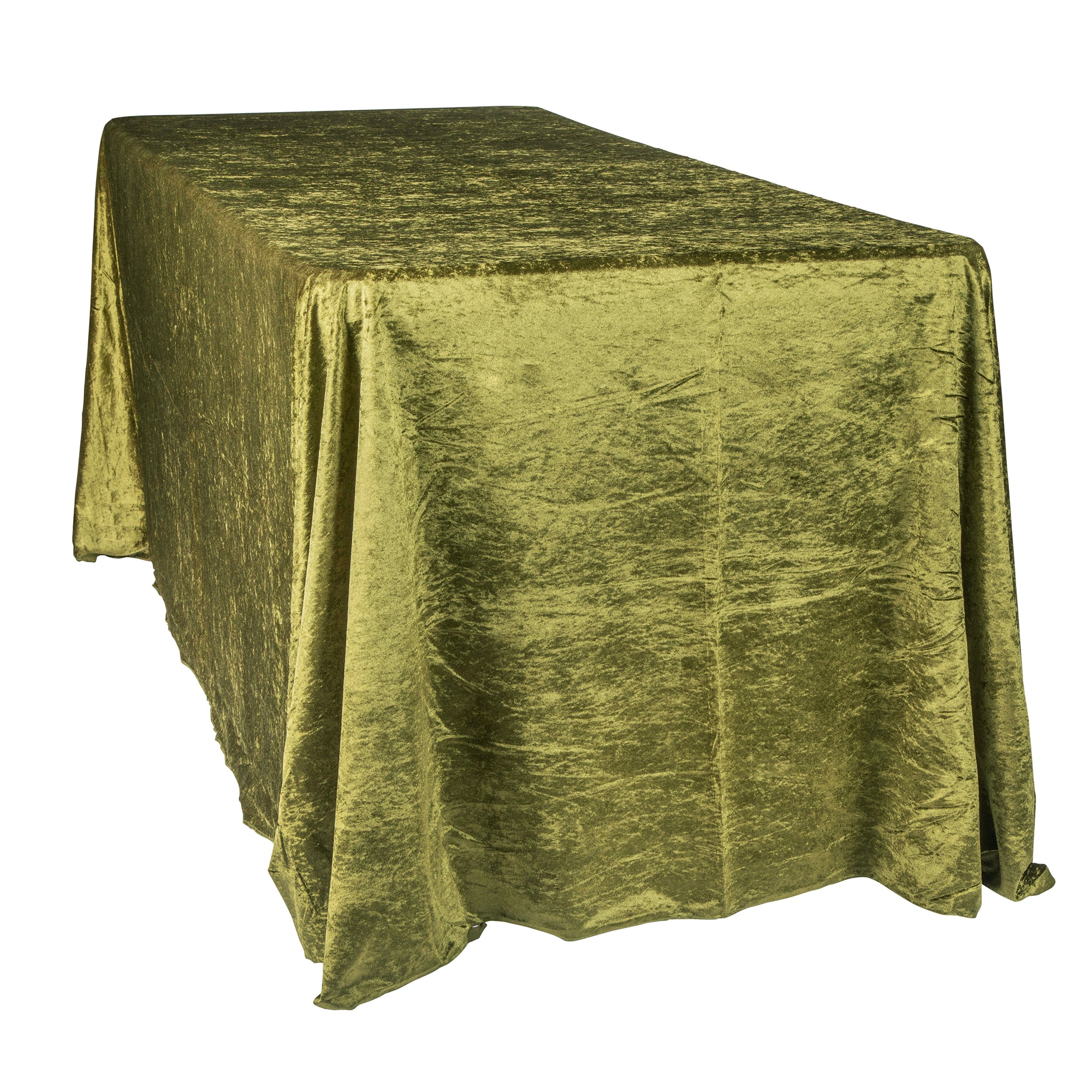 Velvet 90"x156" Rectangular Tablecloth - Olive Green - Image 5
