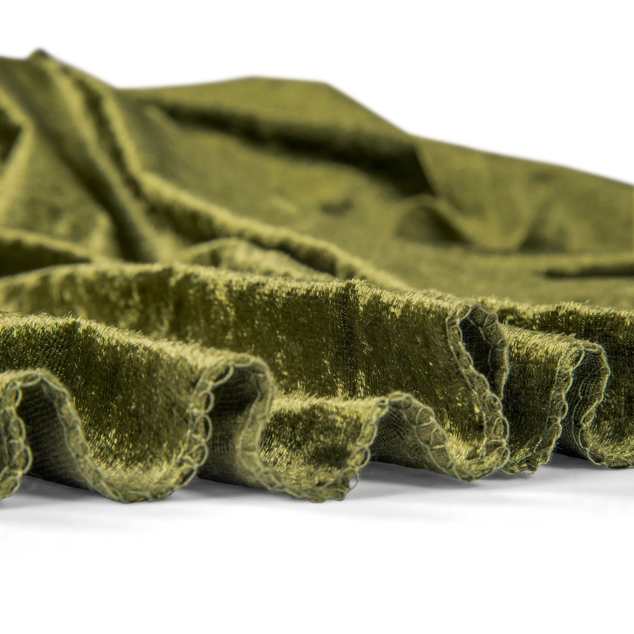 Velvet 90"x156" Rectangular Tablecloth - Olive Green - Image 7