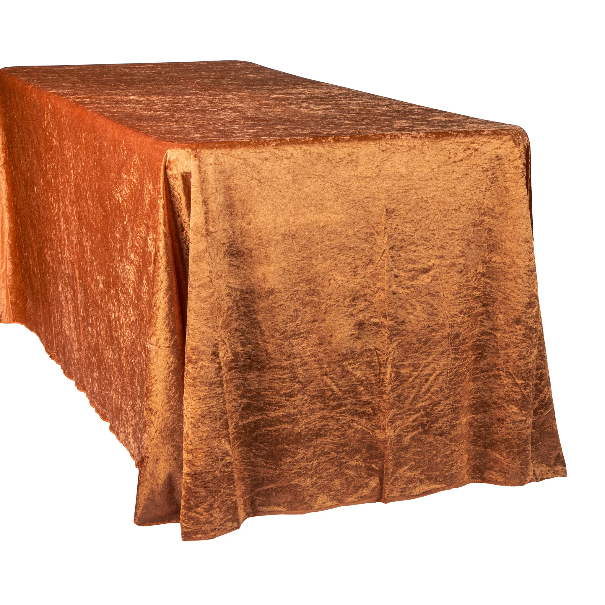 Velvet 90"x156" Rectangular Tablecloth - Terracotta - Image 8