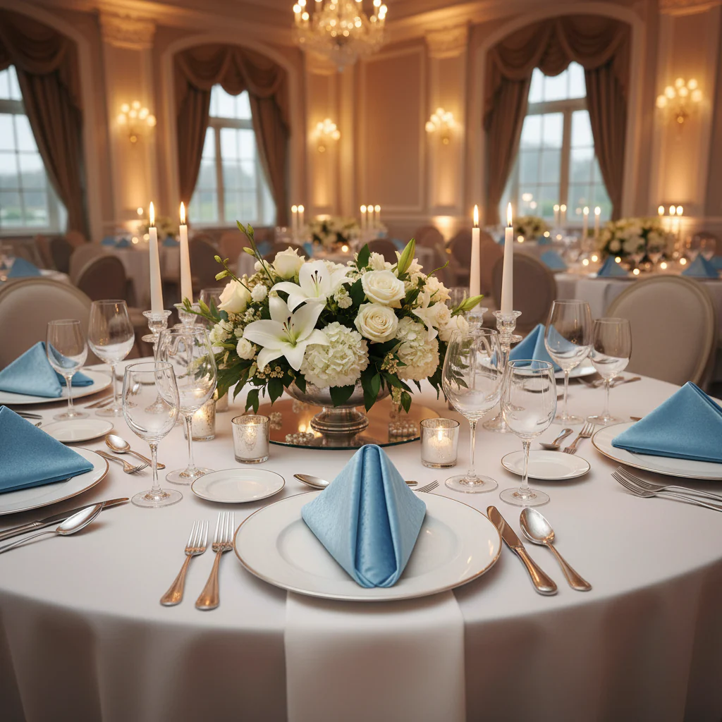 Velvet 20"x20" Linen Napkin - Baby Blue - Image 2