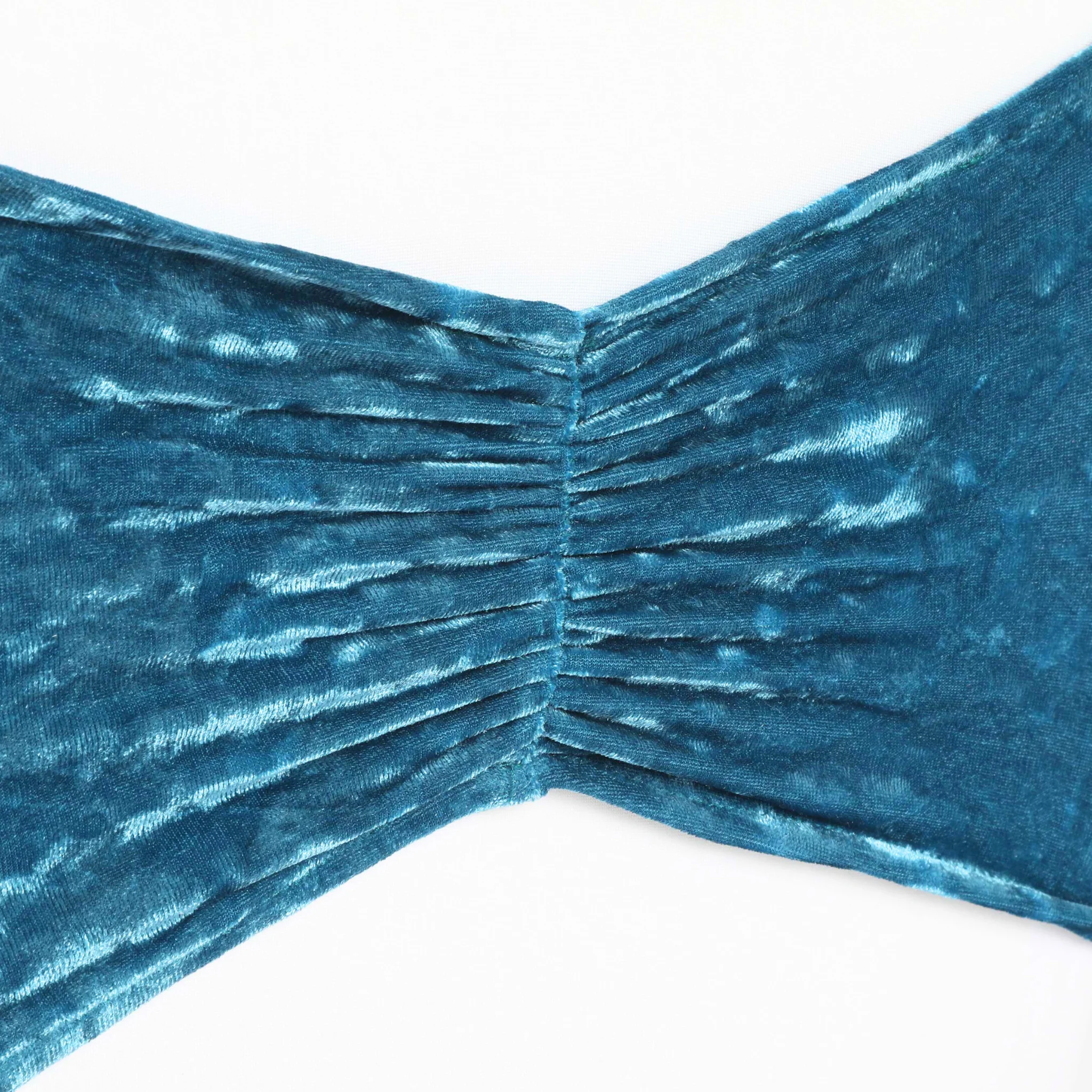 Velvet Ruffle Stretch Chair Band - Dark Teal - Image 3