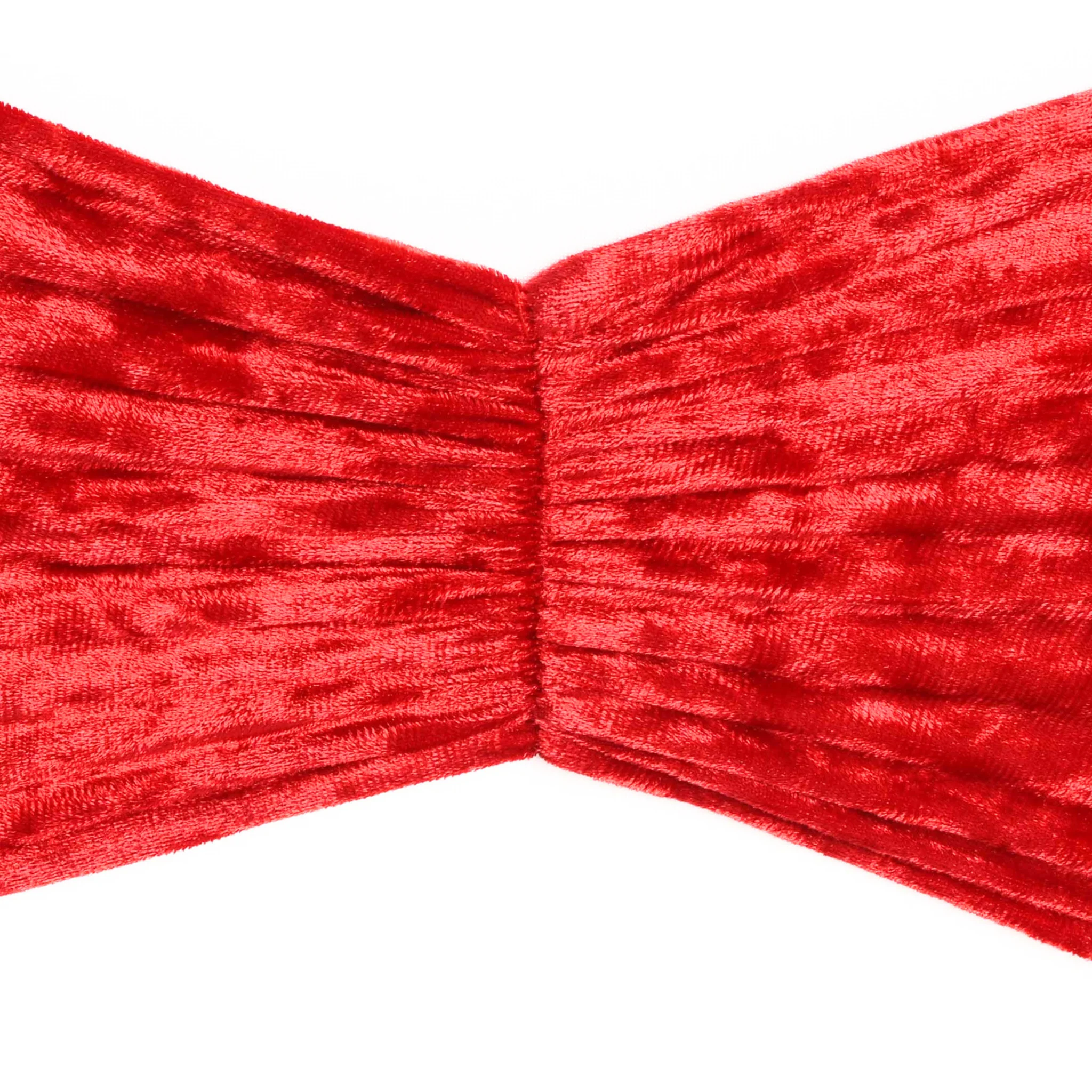 Velvet Ruffle Stretch Chair Band - Red - Image 4