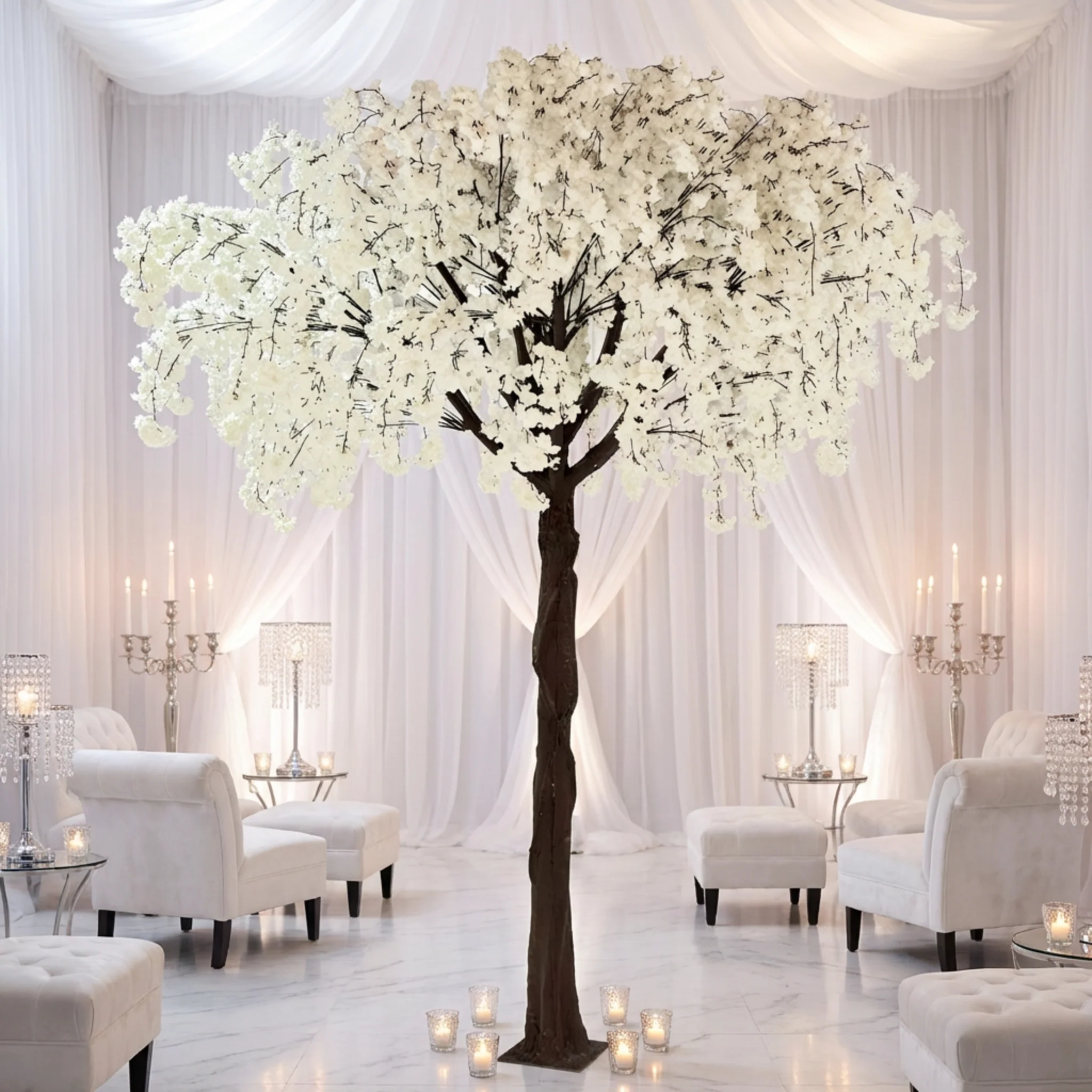 9.5ft Weeping Cherry Blossom Tree - White - Image 2